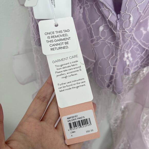 NWT Alice McCall Lilac Valerie Ruffle Lace Pants (Size 0) $350 - Picture 12 of 16